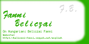 fanni beliczai business card